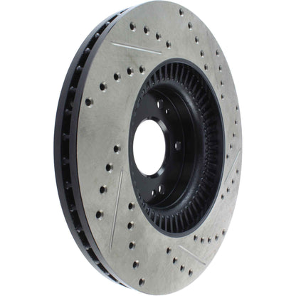 StopTech Sport Drilled/Slotted Brake Rotor; Front Right