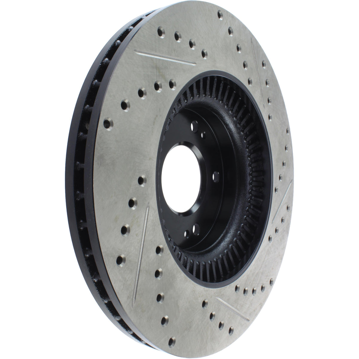 StopTech Sport Drilled/Slotted Brake Rotor; Front Right