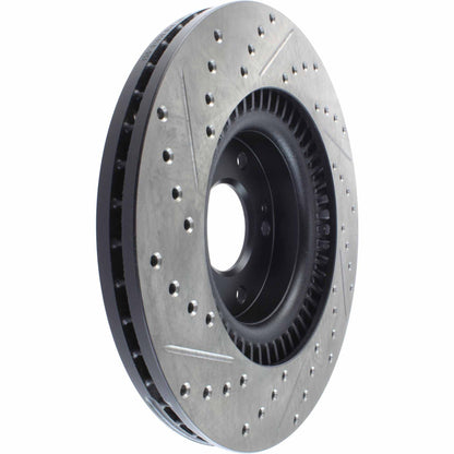 StopTech Sport Drilled/Slotted Brake Rotor; Front Left