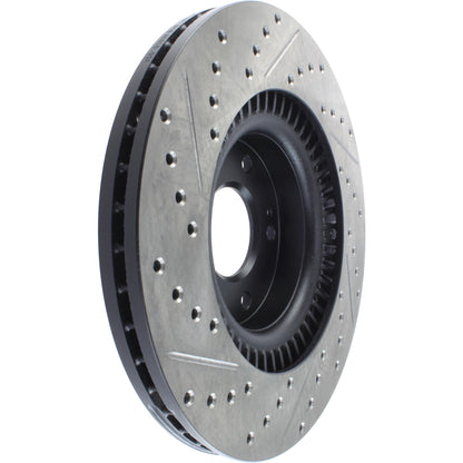 StopTech Sport Drilled/Slotted Brake Rotor; Front Left