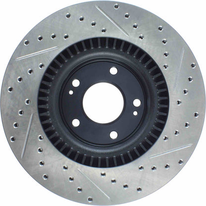 StopTech Sport Drilled/Slotted Brake Rotor; Front Right