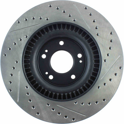 StopTech Sport Drilled/Slotted Brake Rotor; Front Right