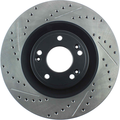 StopTech Sport Drilled/Slotted Brake Rotor; Front Right