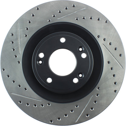 StopTech Sport Drilled/Slotted Brake Rotor; Front Right