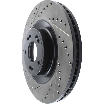 StopTech Sport Drilled/Slotted Brake Rotor; Front Right