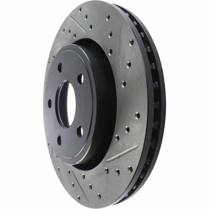 StopTech Sport Drilled/Slotted Brake Rotor; Front Left