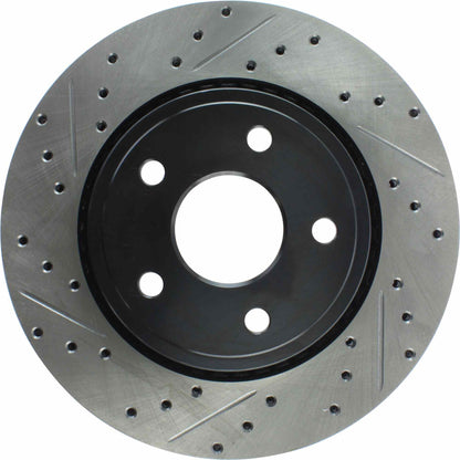 StopTech Sport Drilled/Slotted Brake Rotor; Front Right