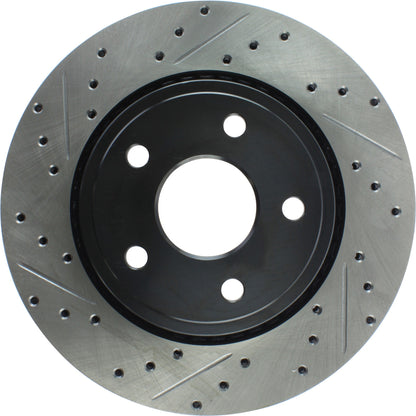StopTech Sport Drilled/Slotted Brake Rotor; Front Right