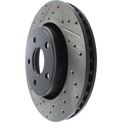 StopTech Sport Drilled/Slotted Brake Rotor; Front Right