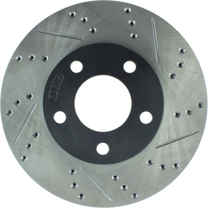 StopTech Sport Drilled/Slotted Brake Rotor; Front Left