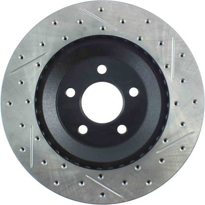 StopTech Sport Drilled/Slotted Brake Rotor; Front Right