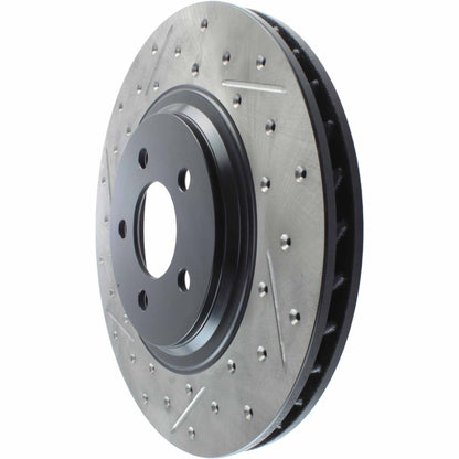 StopTech Sport Drilled/Slotted Brake Rotor; Front Right