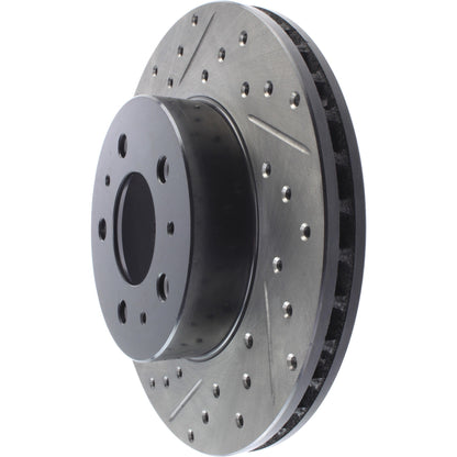 StopTech Sport Drilled/Slotted Brake Rotor; Front Right