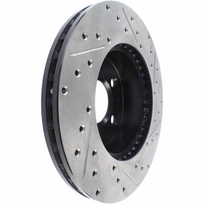 StopTech Sport Drilled/Slotted Brake Rotor; Front Right