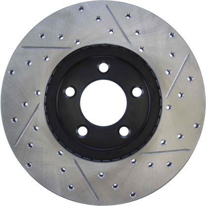 StopTech Sport Drilled/Slotted Brake Rotor; Front Right