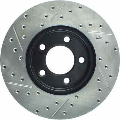 StopTech Sport Drilled/Slotted Brake Rotor; Front Left