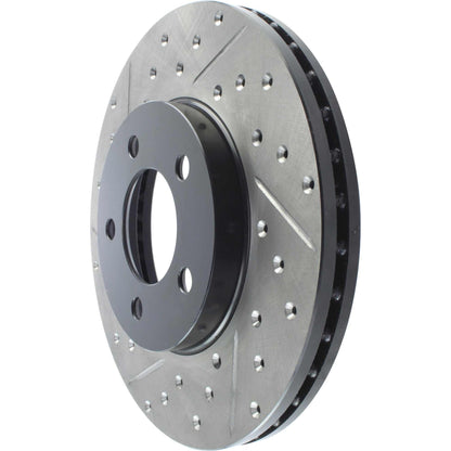 StopTech Sport Drilled/Slotted Brake Rotor; Front Right