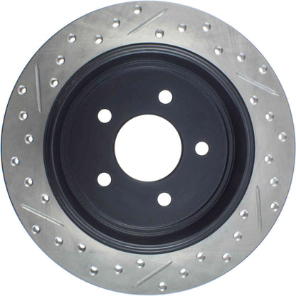 StopTech Sport Drilled/Slotted Brake Rotor; Rear Left