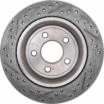 StopTech 98-02 Ford Crown Victoria Cyro Sport Slotted & Drilled Front Right Rotor 127.61055CR