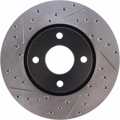 StopTech Sport Drilled/Slotted Brake Rotor; Front Right