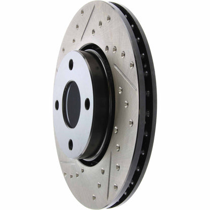 StopTech Sport Drilled/Slotted Brake Rotor; Front Right