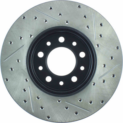StopTech Sport Drilled/Slotted Brake Rotor; Front Right