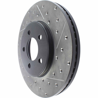 StopTech Sport Drilled/Slotted Brake Rotor; Front Left