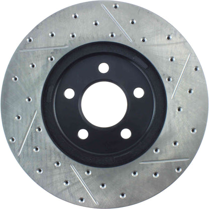 StopTech Sport Drilled/Slotted Brake Rotor; Front Right