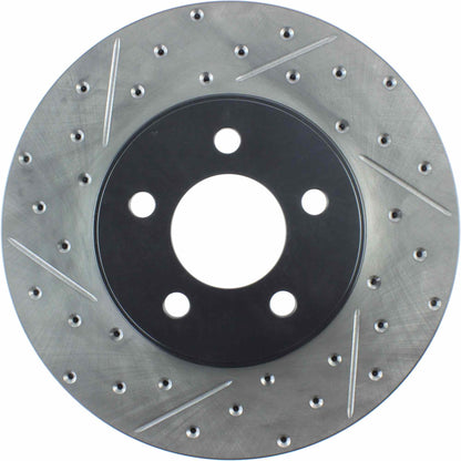 StopTech Sport Drilled/Slotted Brake Rotor; Front Right