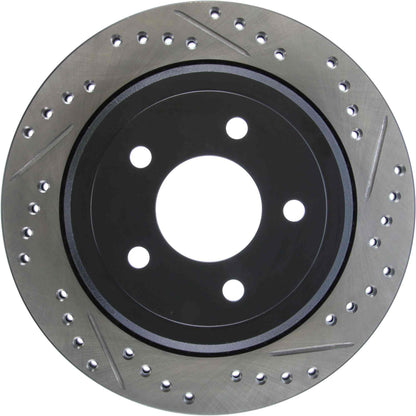 StopTech Sport Drilled/Slotted Brake Rotor; Rear Left