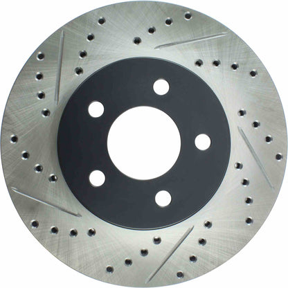 StopTech Sport Drilled/Slotted Brake Rotor; Front Right