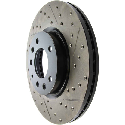 StopTech Sport Drilled/Slotted Brake Rotor; Front Left
