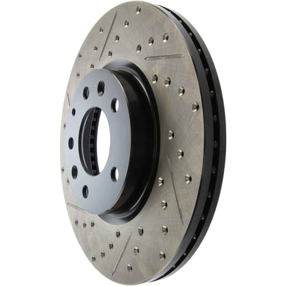 StopTech Sport Drilled/Slotted Brake Rotor; Front Right