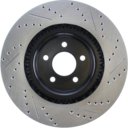 StopTech 07-13 Mustang Shelby / 11-13 Mustang GT Fr Right Slotted & Drilled CRYO-STOP Brake Rotor 127.61089CR