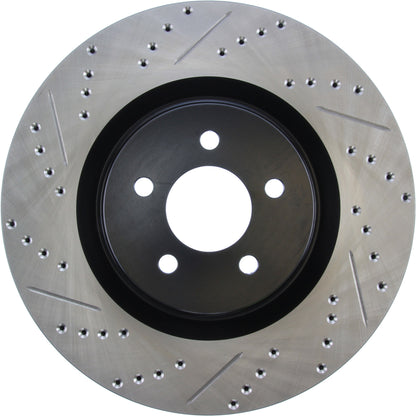 StopTech 07-13 Mustang Shelby / 11-13 Mustang GT Fr Right Slotted & Drilled CRYO-STOP Brake Rotor 127.61089CR