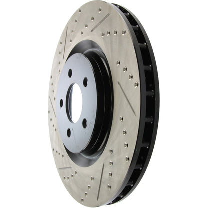 StopTech 07-13 Mustang Shelby / 11-13 Mustang GT Fr Right Slotted & Drilled CRYO-STOP Brake Rotor 127.61089CR