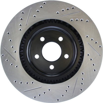 StopTech Sport Drilled/Slotted Brake Rotor; Front Left