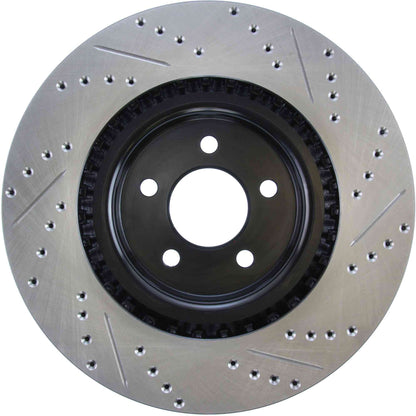 StopTech Sport Drilled/Slotted Brake Rotor; Front Right