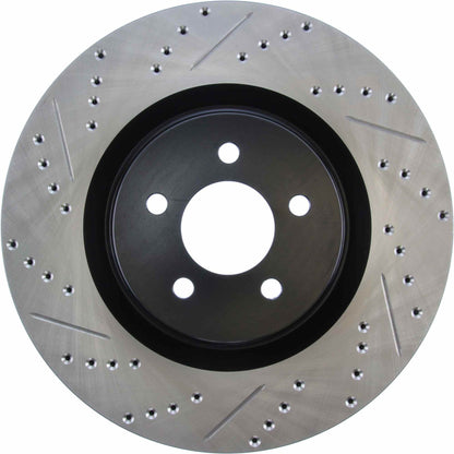 StopTech Sport Drilled/Slotted Brake Rotor; Front Right