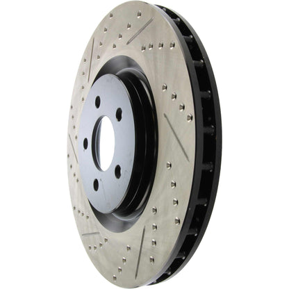 StopTech Sport Drilled/Slotted Brake Rotor; Front Right