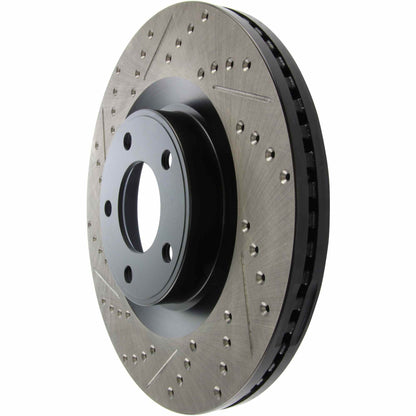 StopTech Sport Drilled/Slotted Brake Rotor; Front Right