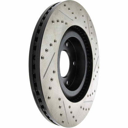 StopTech Sport Drilled/Slotted Brake Rotor; Front Right