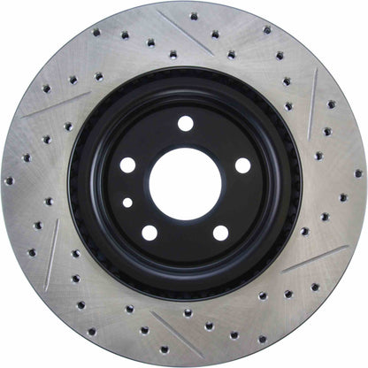 StopTech Sport Drilled/Slotted Brake Rotor; Front Right