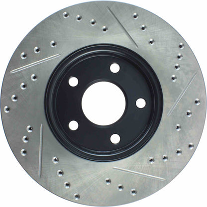 StopTech Sport Drilled/Slotted Brake Rotor; Front Right