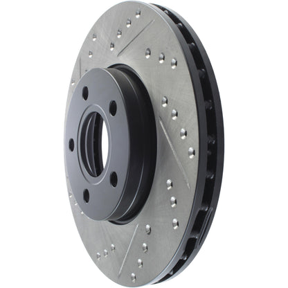 StopTech Sport Drilled/Slotted Brake Rotor; Front Right