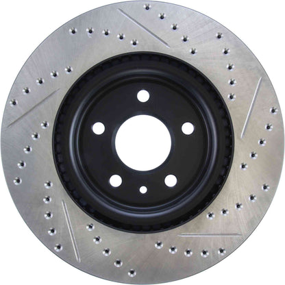 StopTech Sport Drilled/Slotted Brake Rotor; Front Right