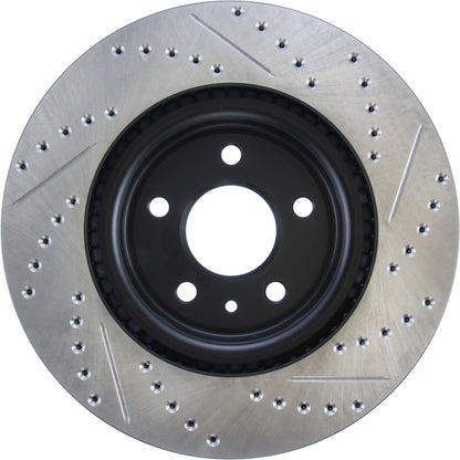 StopTech Sport Drilled/Slotted Brake Rotor; Front Right