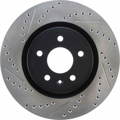 StopTech Sport Drilled/Slotted Brake Rotor; Front Right
