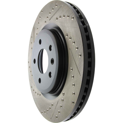 StopTech Sport Drilled/Slotted Brake Rotor; Front Right