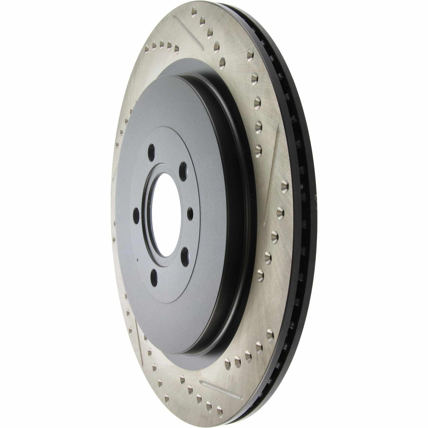 StopTech 13-14 Ford Mustang Cryo Drilled & Slotted Rotor - Rear Left 127.61105CL